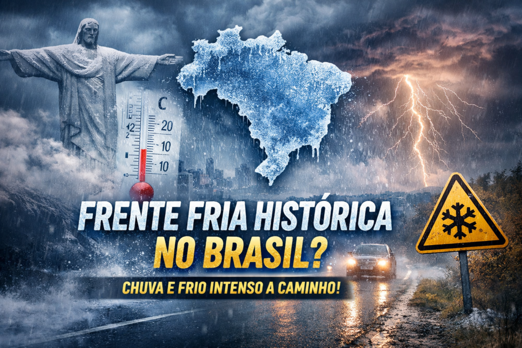 Frente fria intensa no Brasil